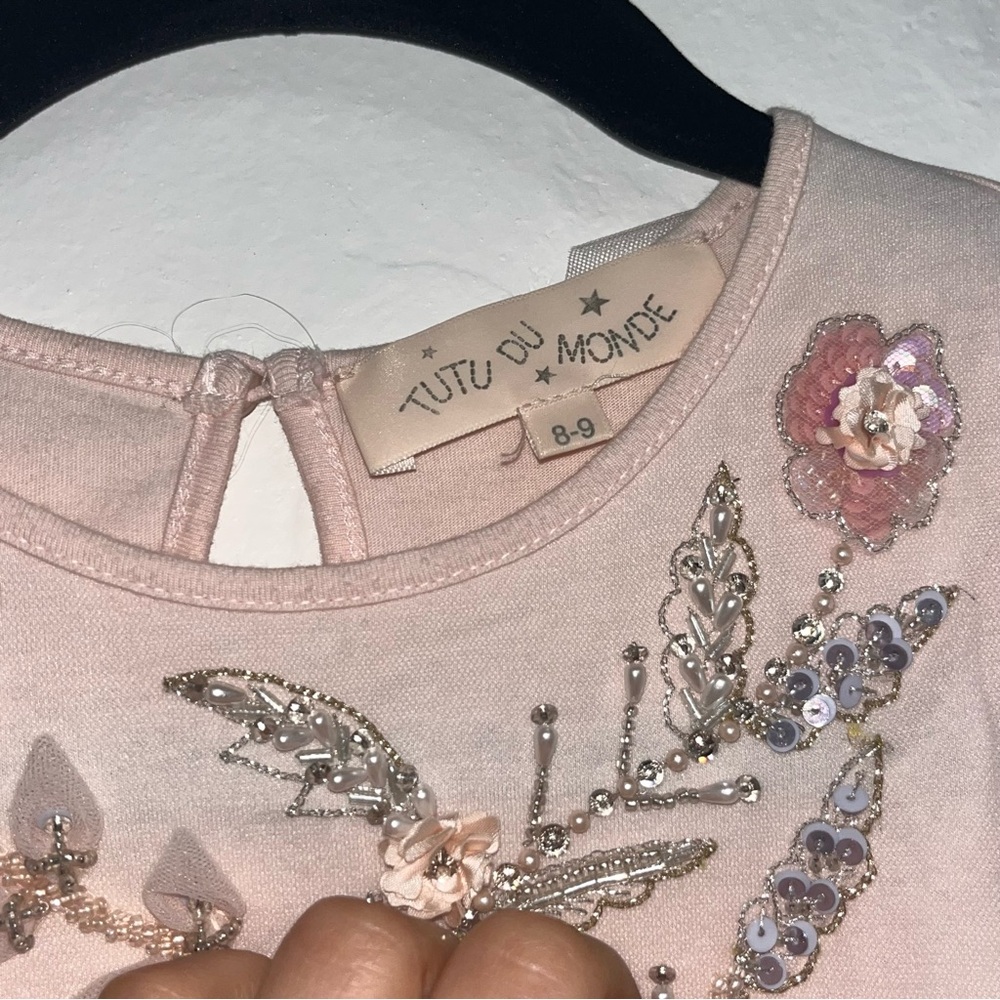 EUC Tutu Du Monde Blush Dress with Beaded & Sequin Details - Picture 6 of 9